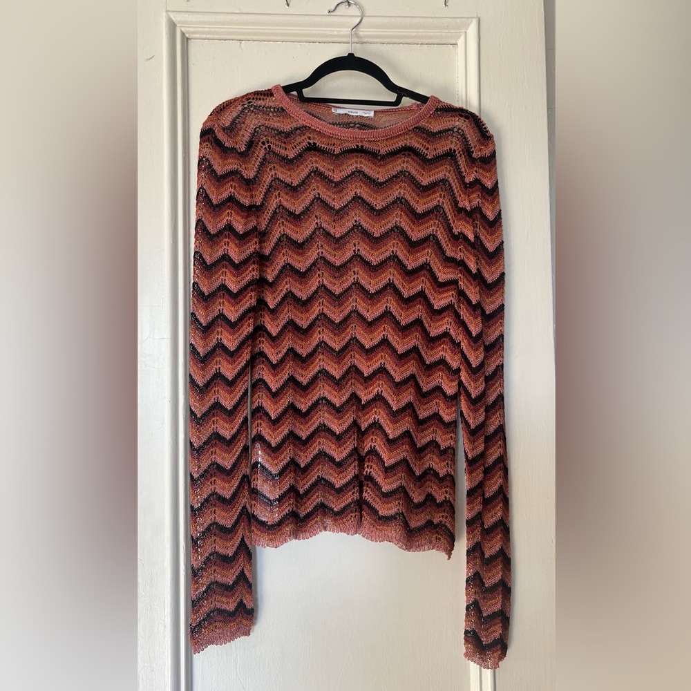 MANGO mesh, colorful shirt